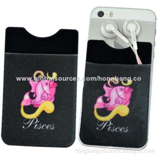 Sticky Mobile Phone Pockets, Made of Microfiber + 3m Glue Materials, Easy to Remove